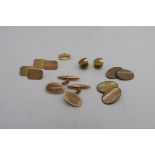 TWO PAIRS OF 9CT GOLD CUFFLINKS AND TWO OTHER PAIRS