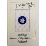 TWO WEDGEWOOD BICENTENARY CELEBRATION CAMEOS, in presentation cards signed by Lord Wedgewood