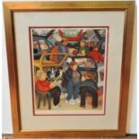 A BERYL COOK LIMITED EDITION COLOUR LITHOGRAPH 'CAR BOOT SALE', with artist's signature and numbered