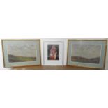 A PAIR OF WATER COLOURS ON PAPER 'PICKERING MOOR' AND 'DALLOWGILL MOORS' SIGNED RICHARD HARRISON, 37