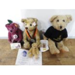 TWO STEIFF SMALL BEARS, 'LUCKY' BEAR AND ROYAL CROWN DERBY BEAR, 26cm and smaller