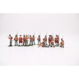 A GROUP OF EIGHTEEN 3RD REGIMENT OF FOOT, 'THE BUFFS' SOLDIER FIGURES, 1/30 scale, hand painted by