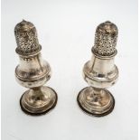 A PAIR OF WILLIAM IV HALLMARK SILVER CASTERS, by George Gray, London, 1830, 4.9oz