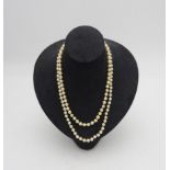 TWO CULTURED PEARL NECKLACES, BOTH WITH 9CT GOLD CLASPS