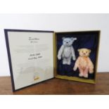 TWO STEIFF 'HELLO 2000, GOODBYE 1999' BEARS, number 06471, in presentation box with certificate