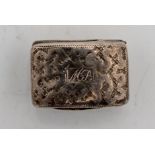 AN EARLY 19th CENTURY HALLMARK SILVER VINIGARETTE, clearly hallmarked on underside of lid with I.S