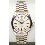 TUDOR OYSTER PRINCE 'BIG ROSE' STAINLESS STEEL AUTOMATIC WRISTWATCH, 1960s, with wedge indexes,