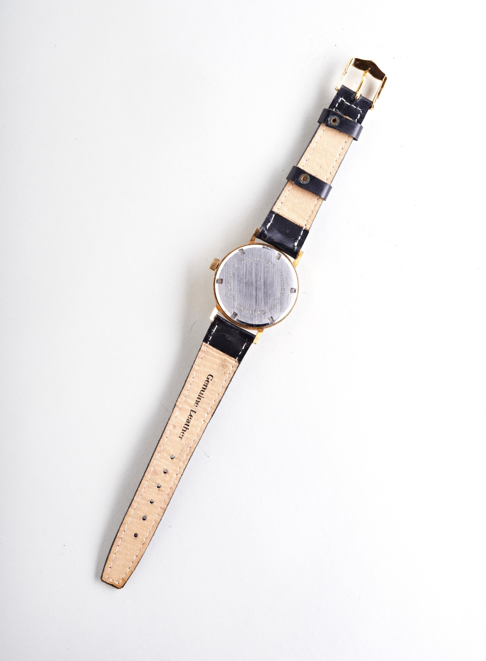 SERVICES MANUAL WIND GOLD PLATED DAY/DATE GENTS DRESS WRISTWATCH, c1960s, the pearlised dial with - Image 3 of 3