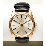 HAMILTON GOLD PLATED 21 JEWEL AUTOMATIC DRESS WATCH, c1960s, with modern calf-grain leather strap.