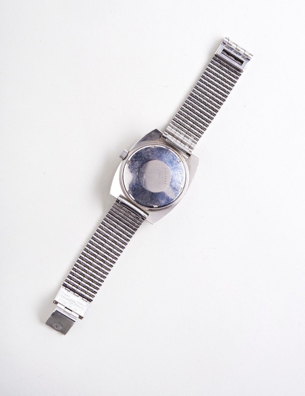 JAEGER-LECOULTRE STAINLESS STEEL CLUB DAY/DATE LATE 1960S AUTOMATIC WRISTWATCH, with broad baton - Image 3 of 3