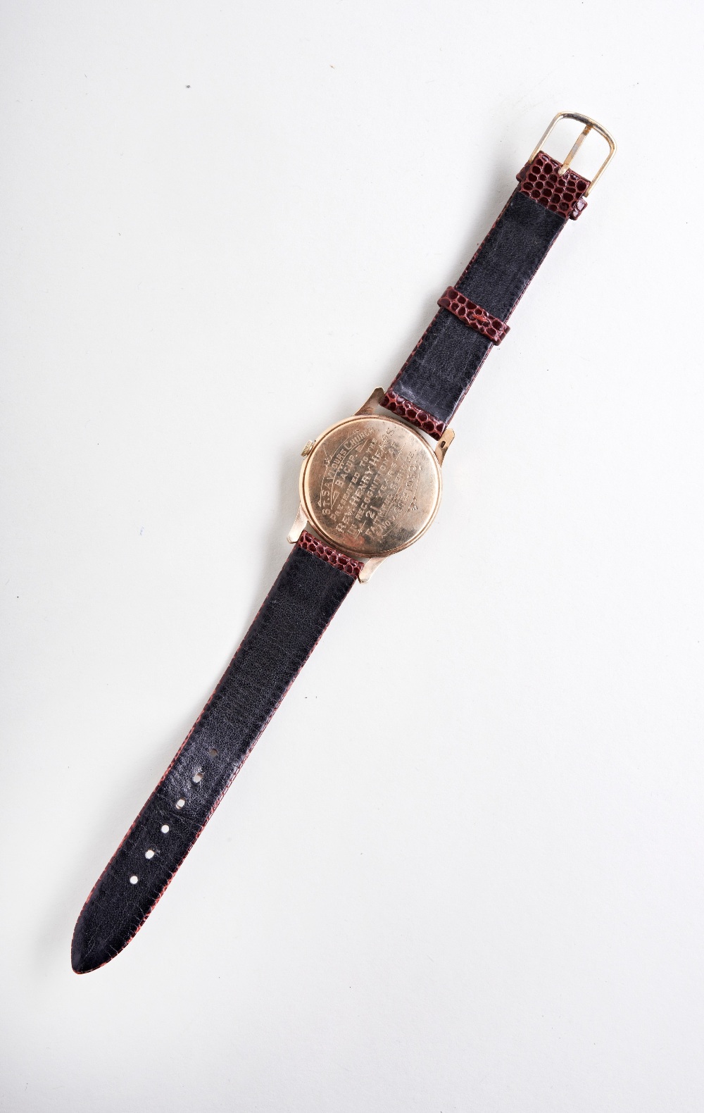 ROTARY MAXIMUS 9CT WATCH, c1952, the silvered dial with spot marks and Arabic  quarter numerals, - Image 3 of 3