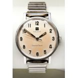 TISSOT SEASTAR SEVEN STEEL MANUAL WIND GENTS WATCH, 1960s, with Arabic numerals and expanding