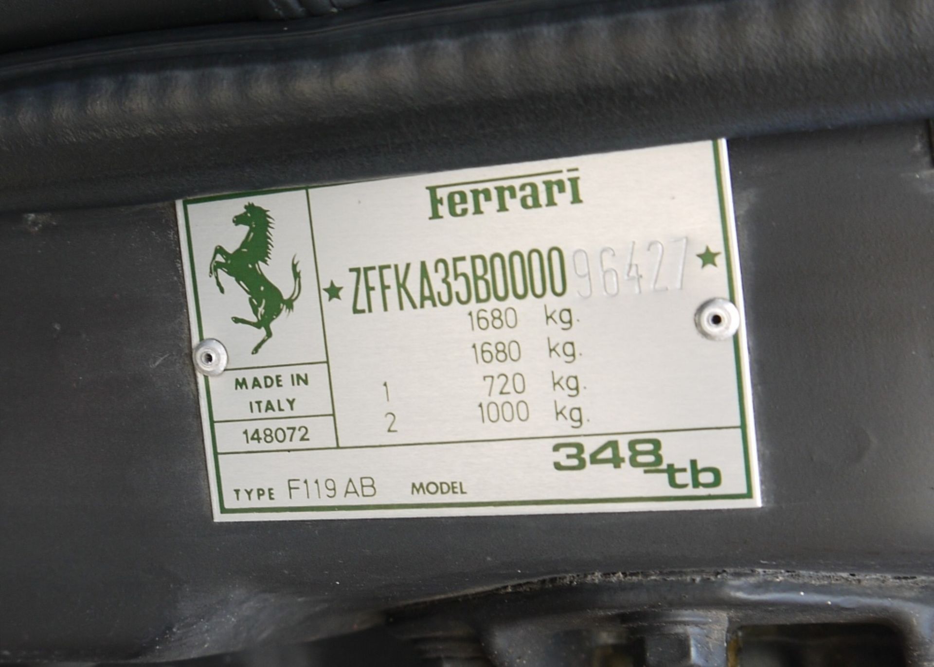1993 FERRARI 348 TRANSVERSALE BERLINETTA Registration Number: L796THC Chassis Number: - Image 41 of 49