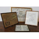 FOUR FRAMED MAPS OF CAMBRIDGESHIRE, NORTHAMPTON AND BERMUDA ISLANDS, 18th/19th century, the