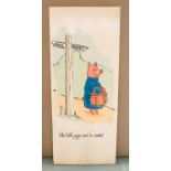 A SET OF FOUR HAND PAINTED PAINTED NURSERY DOOR PANELS DEPICTING 'THIS LITTLE PIGGY' NURSERY RHYME