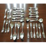 COLLECTION OF MATCHING EARLY VICTORIAN HALLMARK SILVER FLAT WARE