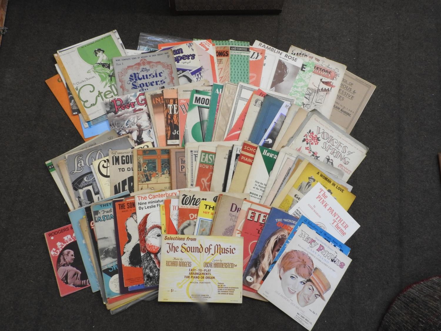 A LARGE QUANTITY OF VINTAGE SHEET MUSIC BOOKS,  approx 70 books