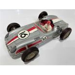 JOUSTRA AUTO DE COURSE 1960's FRICTION TIN PLATE RACER Large scale friction model reminiscent of the