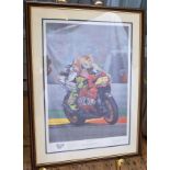 "FLOWER POWER" PRINT BY RAY GOLDSBOROUGH (186/395) 500cc MotoGP World Champion Valentino Rossi