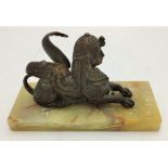 TWO SPHINX HOOD ORNAMENTS / CAR MASCOTS 10.5cm and 13.5cm in length