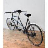 A VINTAGE 1930'S 'LADY BACK' TANDEM BICYCLE, with drum brakes