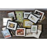 A LARGE SELECTION OF 30 FRAMED COLOUR PRINTS INCUDING A PAIR OF TURNER PRINTS