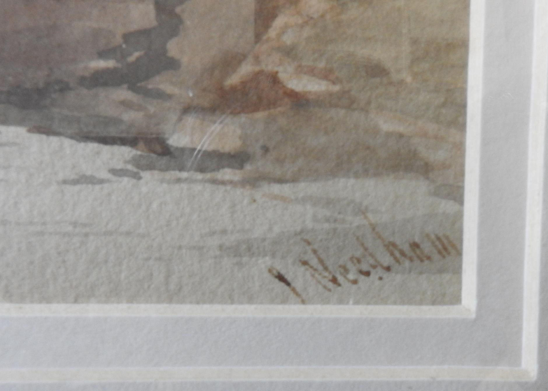 JOSEPH NEEDHAM (c.1810-1880) 'FISHERMAN, NORTH WALES' WATER COLOUR, signed in bottom right corner, - Image 2 of 2