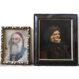 A PORTRAIT OIL PAINTING ON BOARD OF FISHERMAN SIGNED R.CATKO, and one other portrait oil on board,