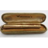 A LADIES VINTAGE 9CT GOLD WATERMAN'S FOUNTAIN PEN