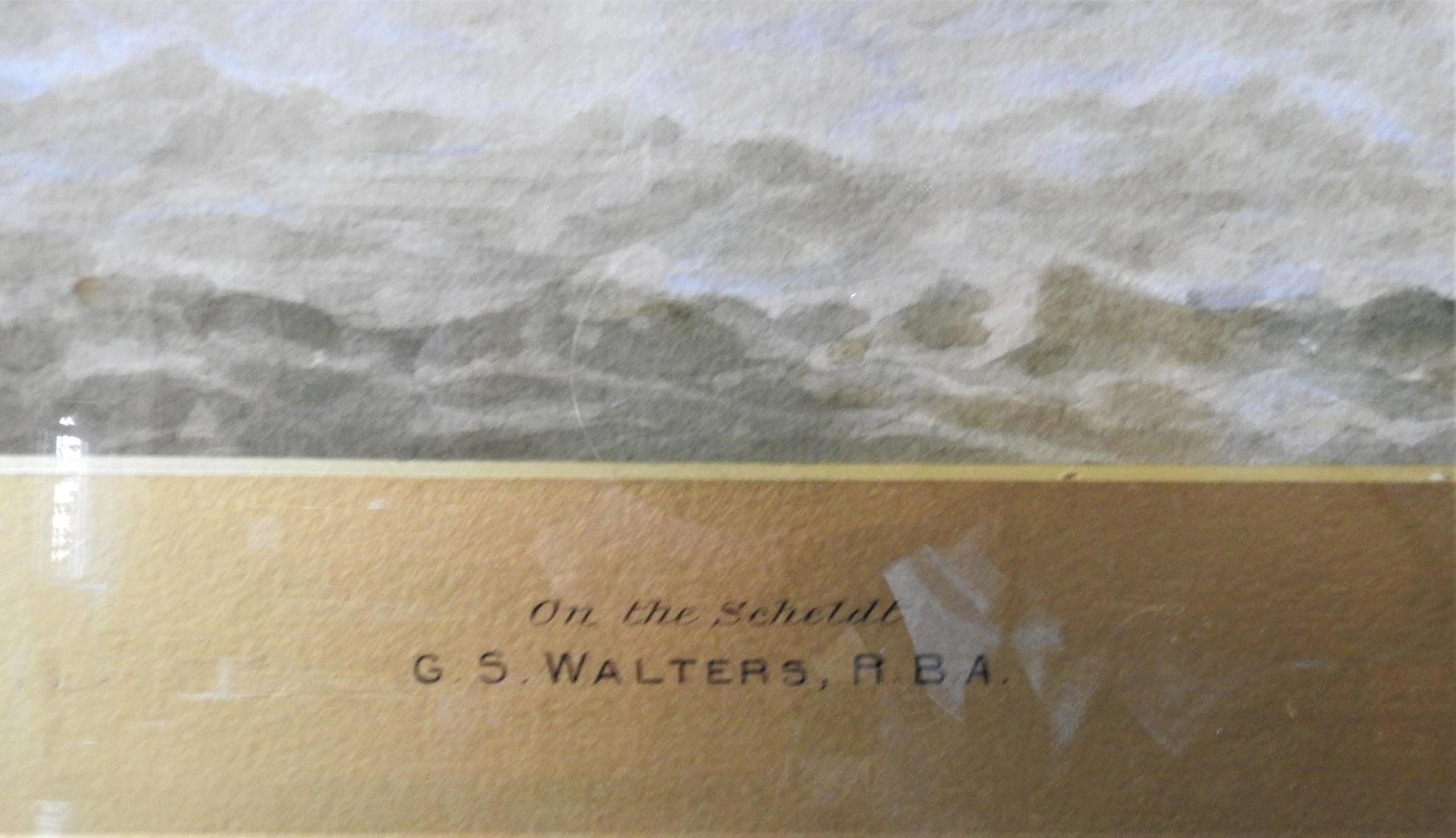 MARITIME WATER COLOUR ON PAPER 'ON THE SCHELDT', G.S WALTERS R.B.A, signed in bottom left corner - Image 3 of 3