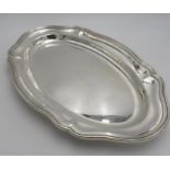 A LARGE PERUVIAN SILVER OVAL PLATTER BY CAMUSSO, 60 X 39 cm, total weight 50 oz, stamped 925