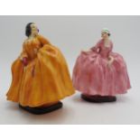 TWO ROYAL DOULTON 'BEGGARS OPERA' FIGURINES,  'Lucy Lockit' & 'Polly Peachum' both with impressed