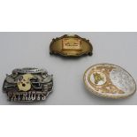 THREE 20TH CENTURY AMERICAN BELT BUCKLES, including a limited edition New England Patriots