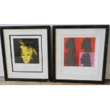 TWO ART OF ANDY WARHOL CALENDAR PRINTS PRINTED BY YON ART PRINTING, 29.5 x 25 cm