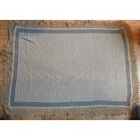 A LARGE SPANISH CASA PUPO TASSLED GEOMETRIC THROW, 329 x 240 cm