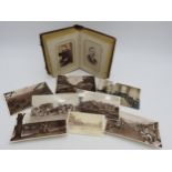 A VICTORIAN PHOTOGRAPH ALBUM AND VINTAGE LONGLEAT POSTCARDS