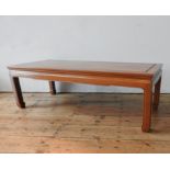 AN ANGLO-CHINESE ROSEWOOD KANG TABLE, produced in Hong Kong in the mid 1960's,  superb condition, 40