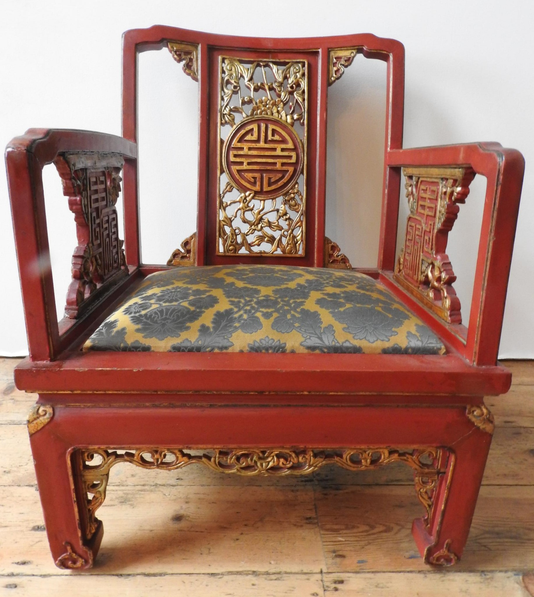 A SET OF SIX CHINESE ARMCHAIRS - Image 3 of 3