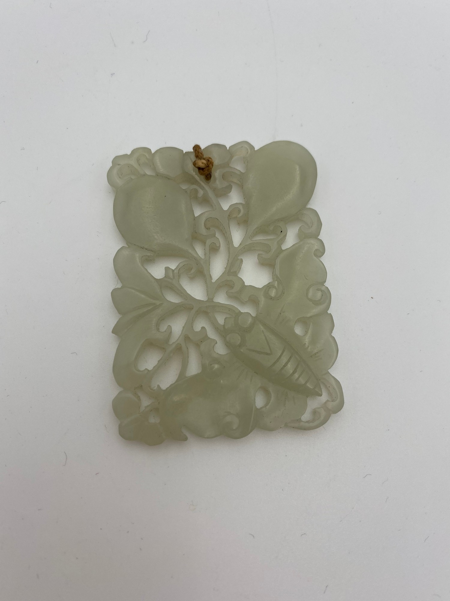 CARVED WHITE JADE BUTTERFLY PENDANT QING DYNASTY, 19TH CENTURY 6cm high - Image 2 of 2