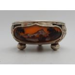 A MOHR LF CONTINENTAL SILVERED CAMEO GLASS BOWL, decorated with mountain scene panels, the