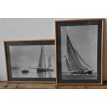 TWO FRAMED SAILING PHOTOGRAPHIC PRINTS AND THREE OTHER MARITIME PICTURES