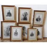 A SET OF EIGHT MONOCHROME LITHOGRAPH PLATES OF LORD JOHN RUSSEL AND FAMILY , 47 x 36 cm and smaller