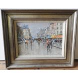 20TH CENTURY FRENCH SCHOOL OIL ON PANEL VIEW OF PARIS, signed bottom left hand corner, signed and