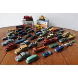 A COLLECTION OF VINTAGE DINKY MODEL VEHICLES INCLUDING BOXED DINKY SUPERTOYS CRANE & BULLDOZER, 52