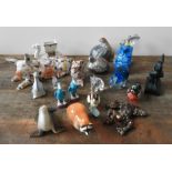USSR RACOON AND SEAL FIGURES AND A COLLECTION OF NINETEEN OTHER ANIMAL ORNAMENTS