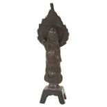 BRONZE NORTHERN WEI-STYLE FIGURE OF GUANYIN MING / QING DYNASTY standing on a tapering square