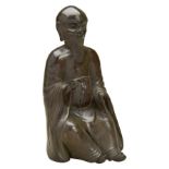 BRONZE FIGURE OF A DOAIST IMMORTAL QING DYNASTY, 18TH / 19TH  shown seated in a long flowing robe,
