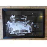 ASTON MARTIN DB6 VOLANTE FRAMED PRINT A fabulous large black and white image of the 1966 Motor