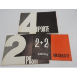 SELECTION OF 1960s MASERATI PROMOTIONAL SALES BROCHURE COVERING THE SEBRING, MISTRAL AND