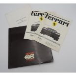 1974 FERRARI 365 BB MOTOR SHOW PRESS PACK Containing 365 BB sales brochure, Earl's Court Motor